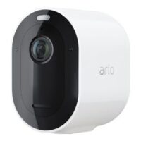 White Arlo Pro 4 wireless security camera.