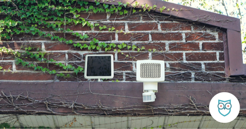solar powered light on house