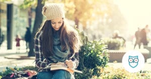 photo of college student on campus