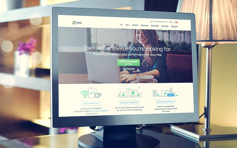 photo of AVG AntiVirus on a computer screen