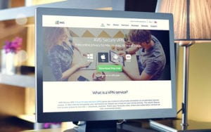 photo of computer with AVG Secure VPN on screen