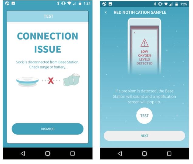 Owlet App Screenshots from Smartphone