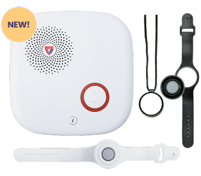 Medical Guardian Home 2 in-home medical alert system base station and pendant