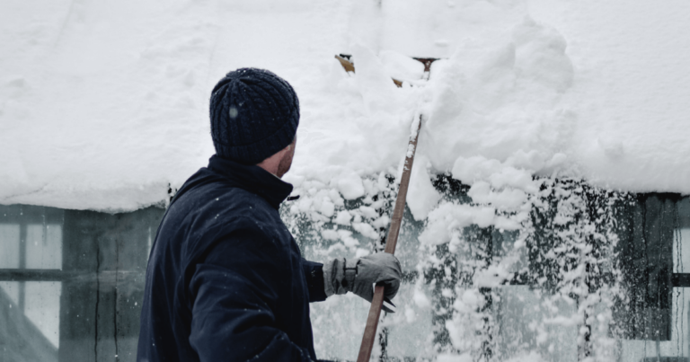 Removing snow from roof