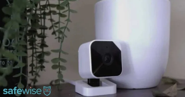 Abode Cam 2 on a shelf during testing.