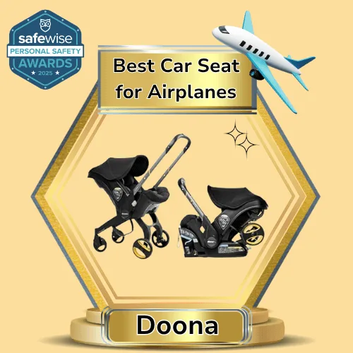 The Doona car seat wins Best Car Seat for Airplanes in the SafeWise Personal Safety Awards 2025. Learn more in our review.