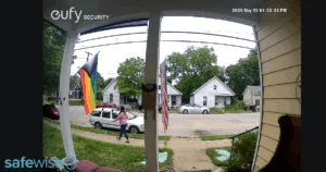 Eufy security footage taken by the Eufy doorbell camera.