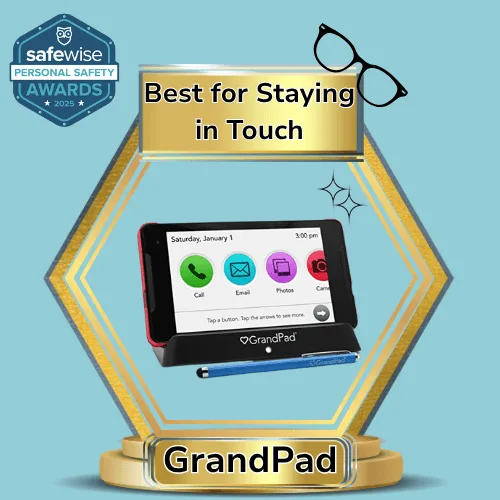 Grandpad wins Best for Staying in Touch for older adults in the SafeWise Personal Safety Awards 2025. Learn more in our review.
