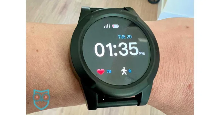 Lifefone watch on a woman's wrist.