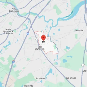 Map of South River, New Jersey, one of the safest cities in 2025, showing its location.