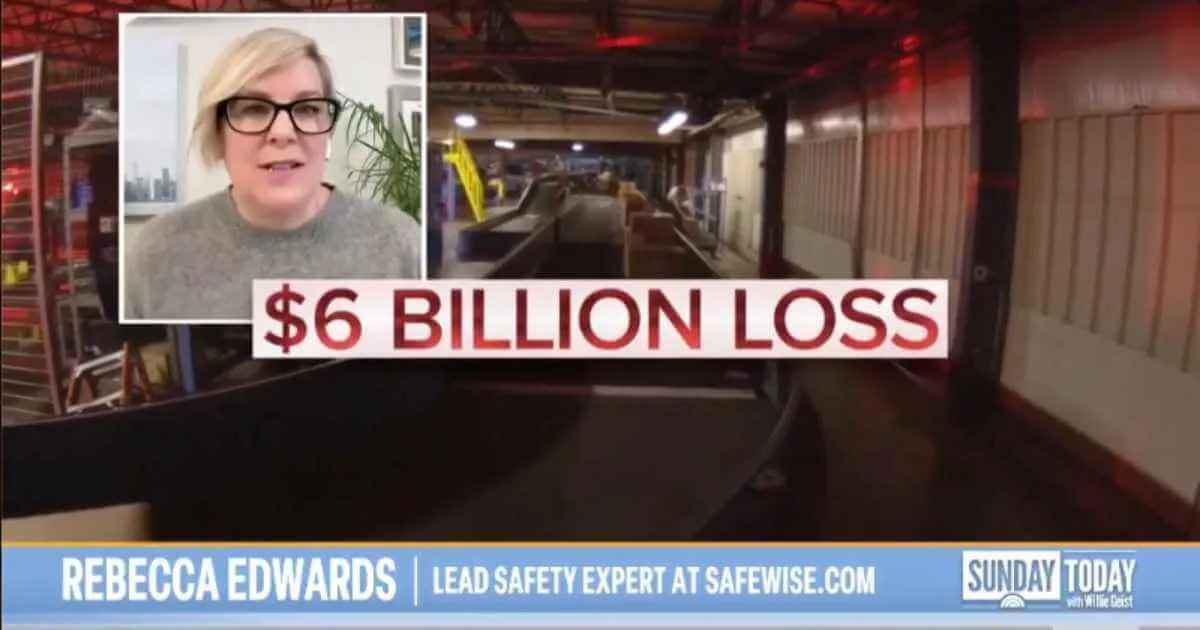 Still shot of SafeWise lead reporter Rebecca Edwards on the Today Show talking about out 2024 Porch Pirate report.
