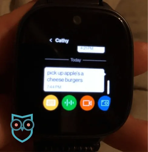 Talk to text example on Verizon Gizmo Watch 3
