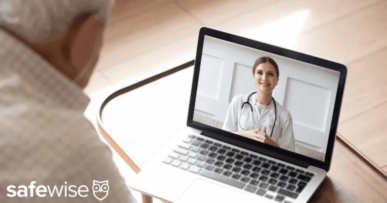 Man talking to a doctor on his laptop